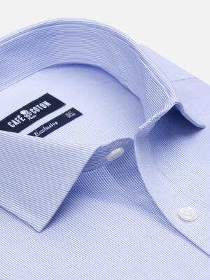 Slim Fit Alvren Sky Blue Striped Shirt