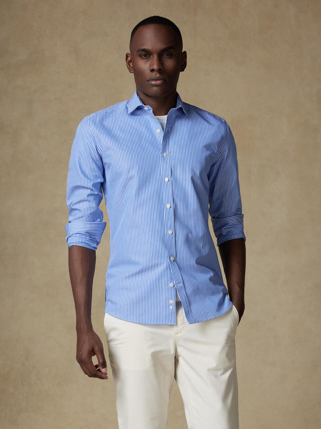 Camicia slim Andrea righe blu