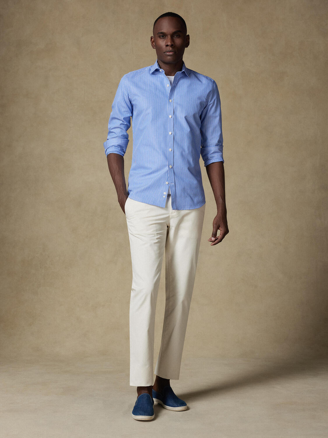 Camicia slim Andrea righe blu