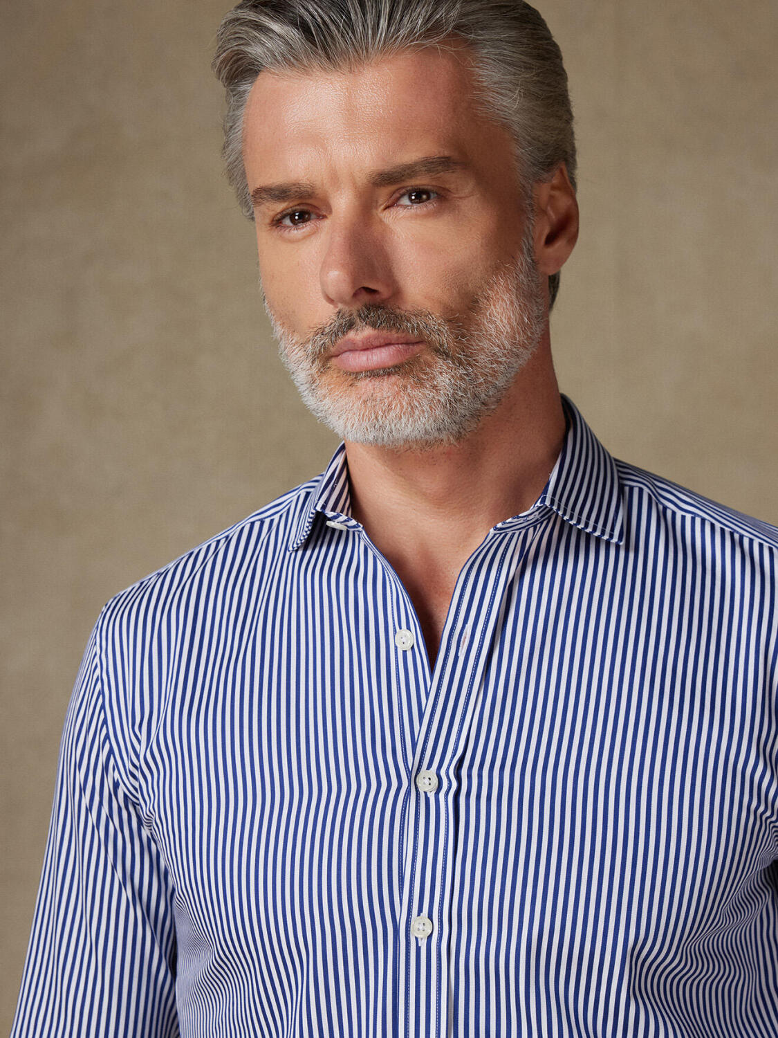 Camicia slim fit Aprila righe blu scuro