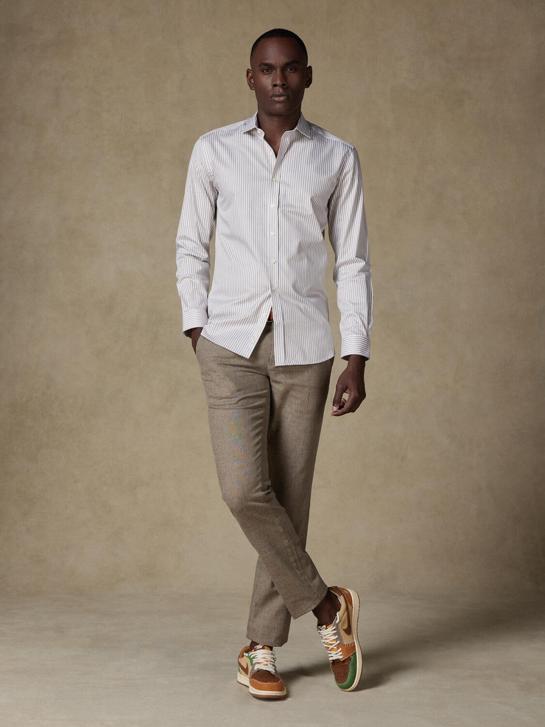 Camicia slim fit Baillee a righe grigie