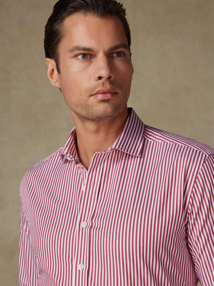 Baillee red stripes slim fit shirt