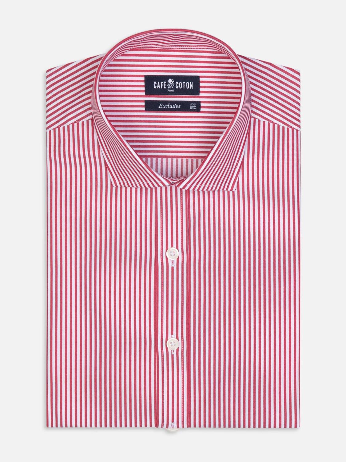 Barney slim-fit overhemd met rode strepen