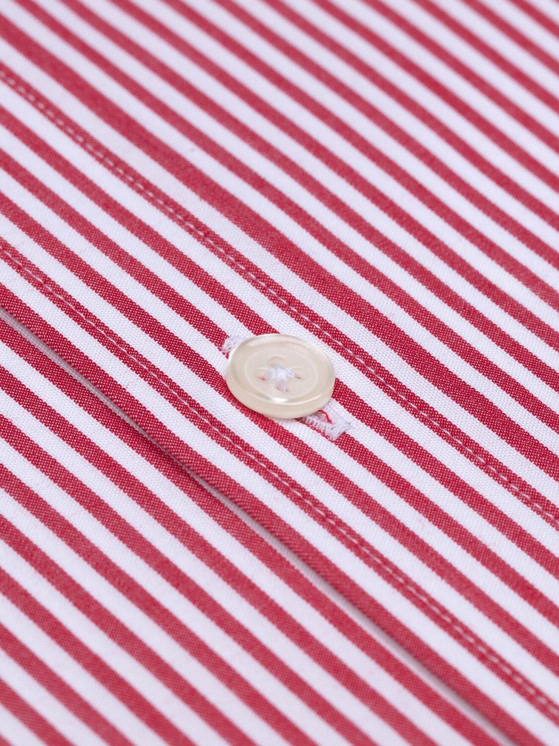 Barney slim-fit overhemd met rode strepen