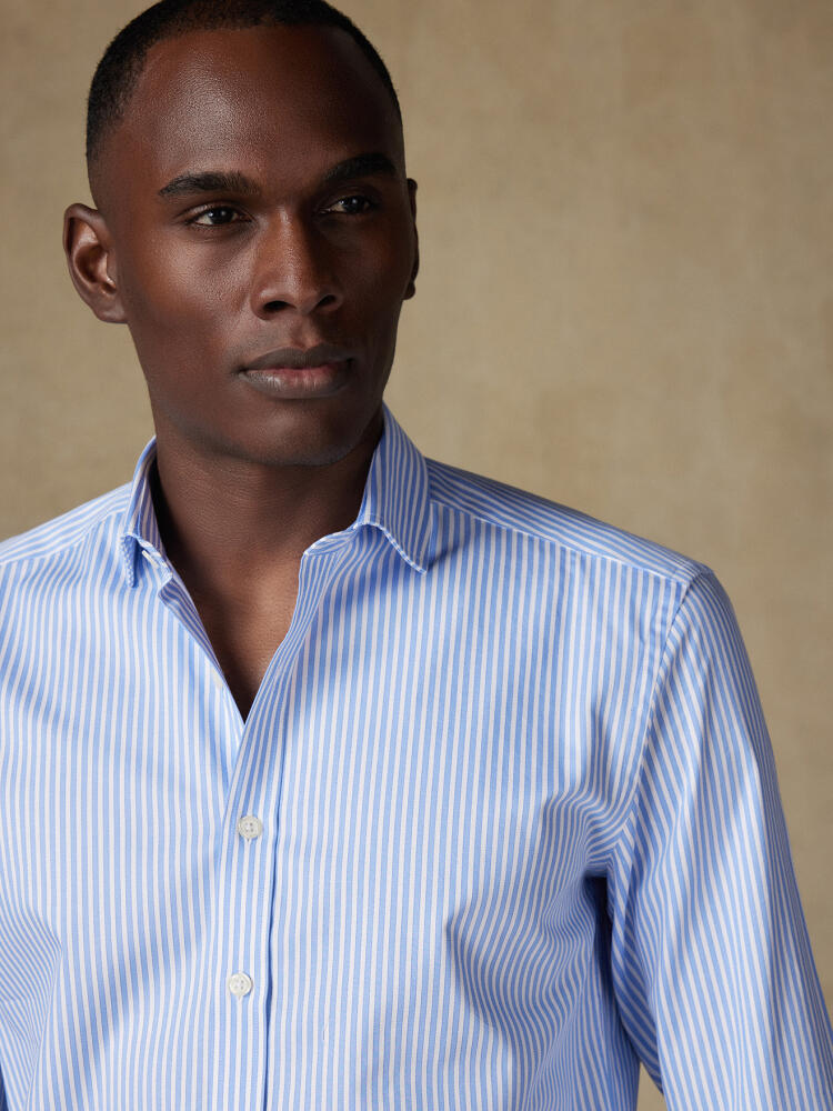 Barry slim fit shirt with sky blue stripes
