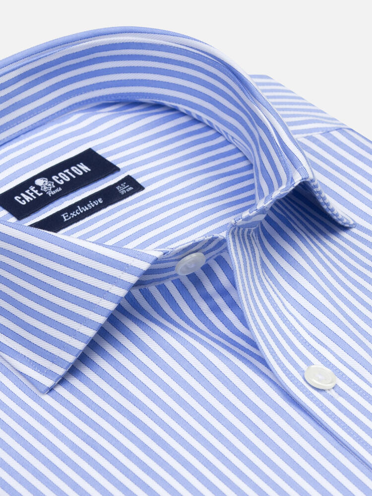 Chemise cintr&eacute;e Barry &agrave; rayures ciel