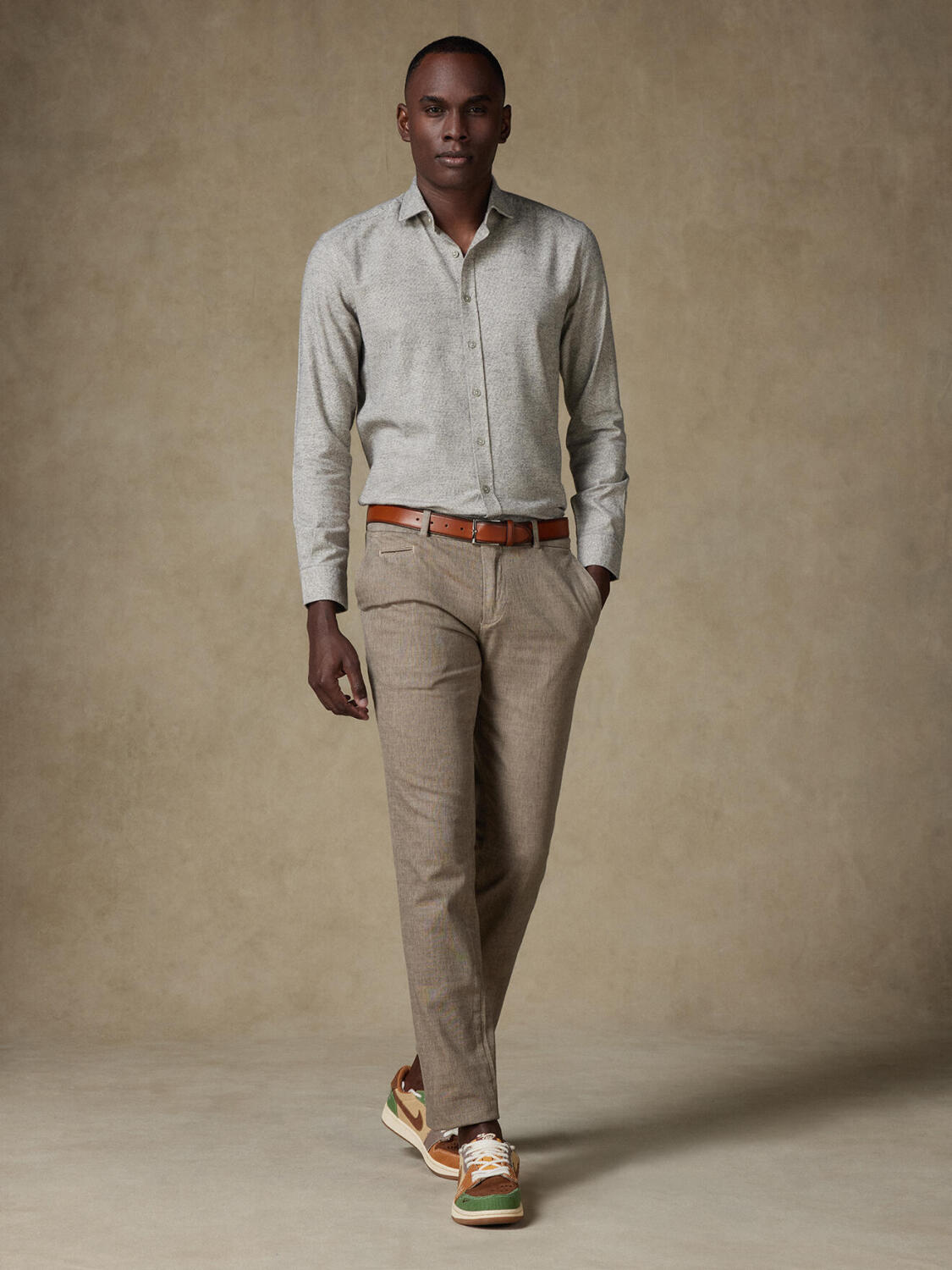 Camicia slim fit Bill di flanella