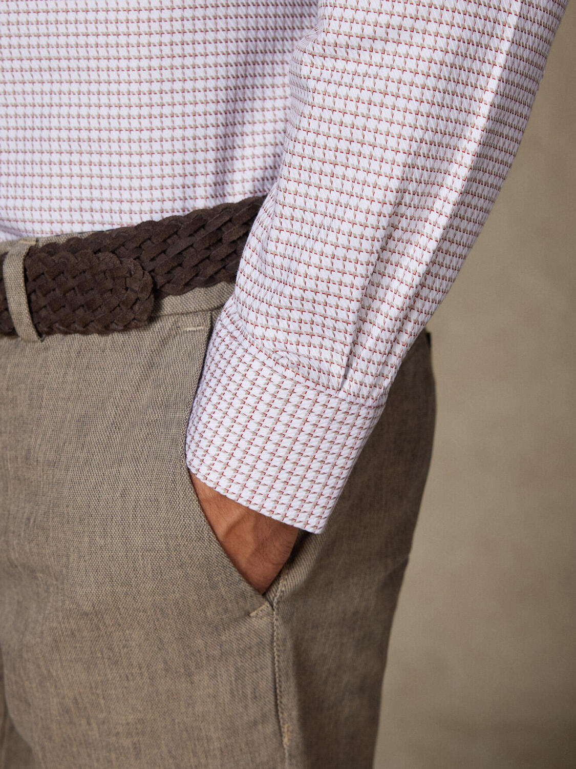 Brent grijs geruit slim fit overhemd