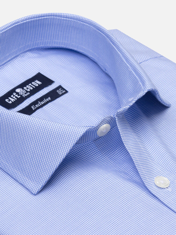 Brian sky blue dobby slim fit shirt