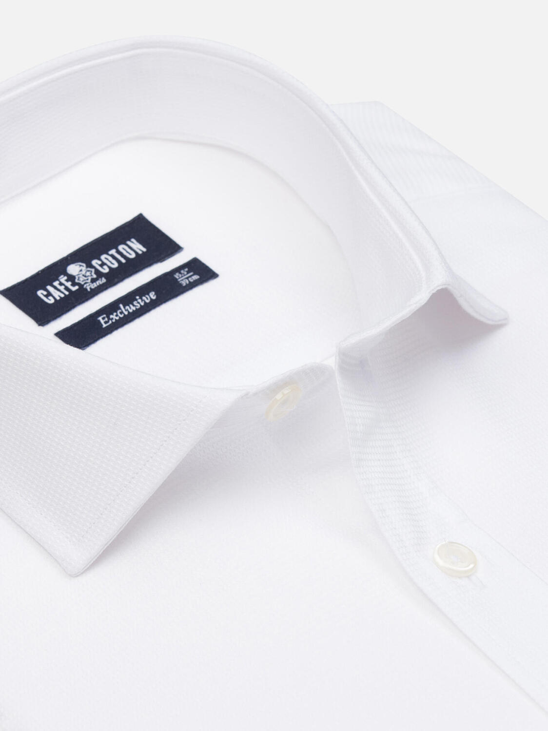 Wit shirt met structuur Brice - Slim Fit