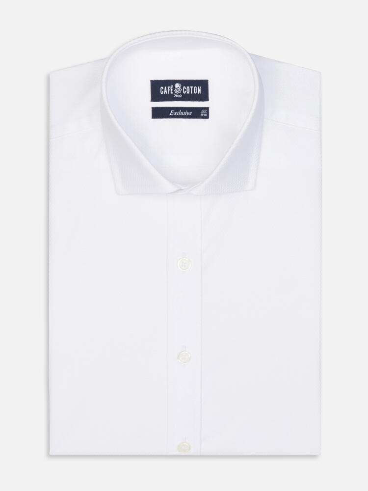 Chemise cintrée Brien en twill blanc