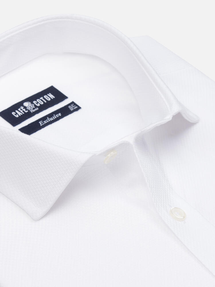 Chemise cintrée Brien en twill blanc