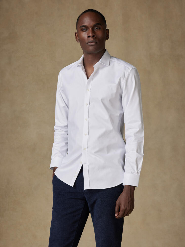 Chemise cintrée Brien en twill blanc