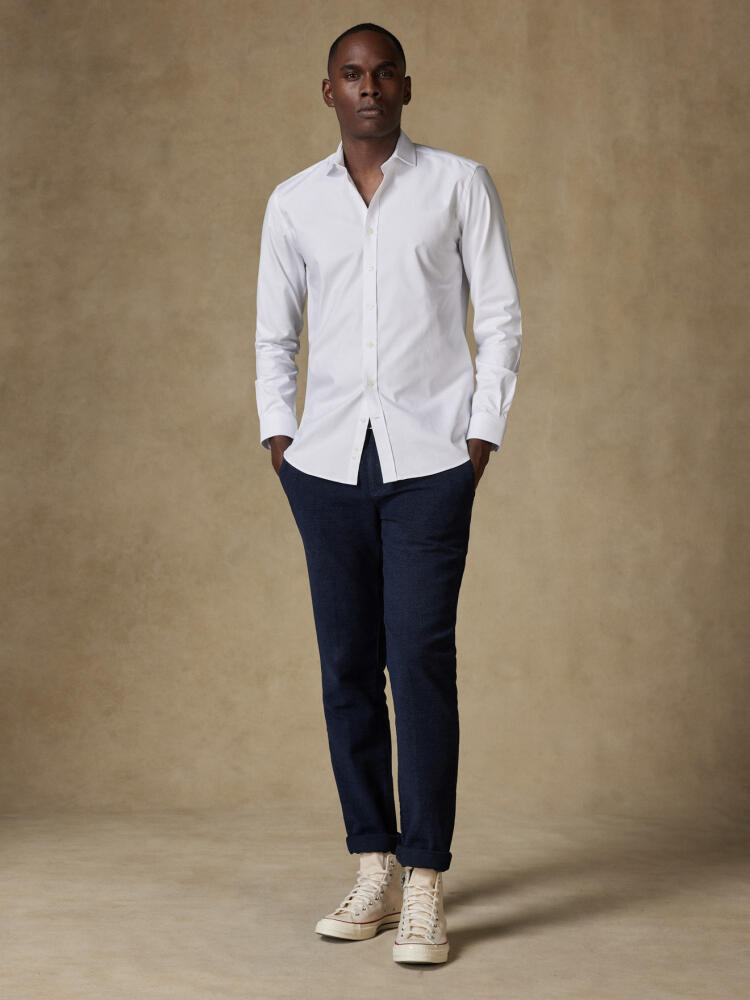 Chemise cintrée Brien en twill blanc