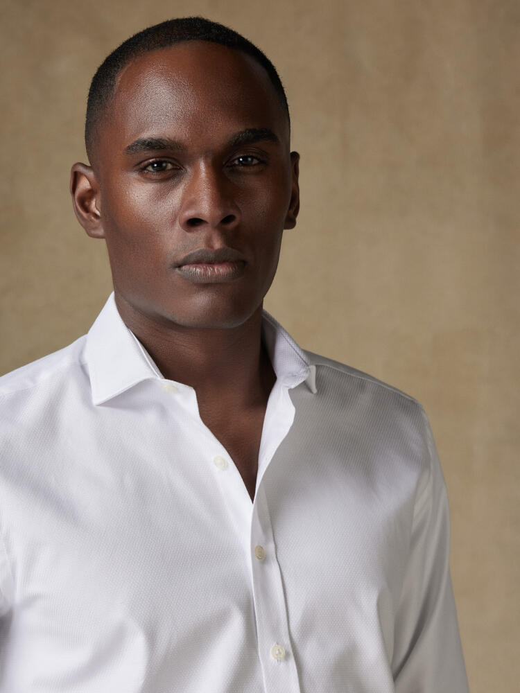 Brien white twill slim fit shirt