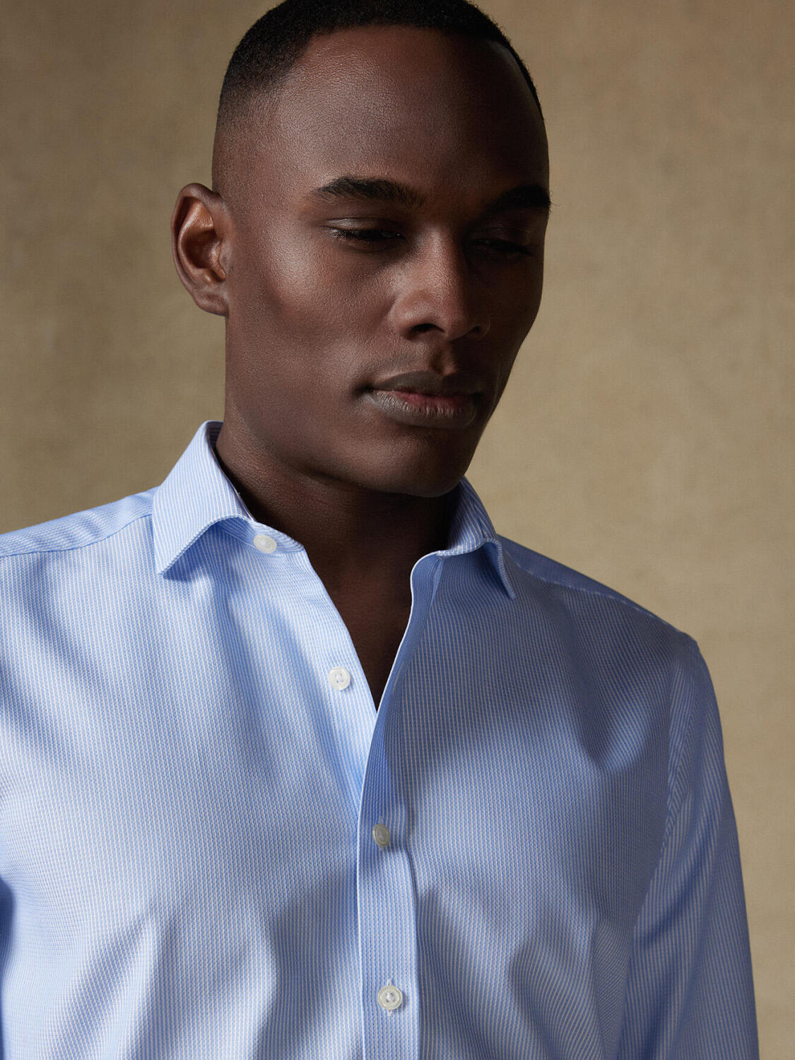 Buster sky blue textured slim fit shirt