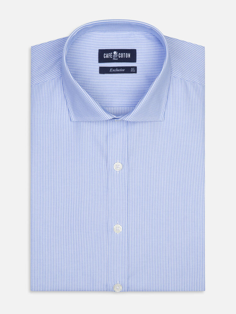 Buster sky blue textured slim fit shirt