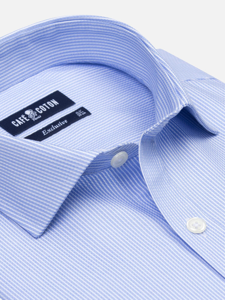 Buster sky blue textured slim fit shirt