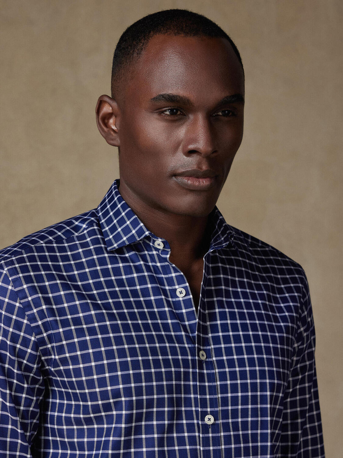 Camicia slim fit Byron a quadri blu scuro