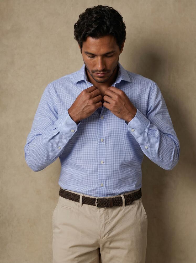 Slim Fit Calder Twill-Hemd Hellblau