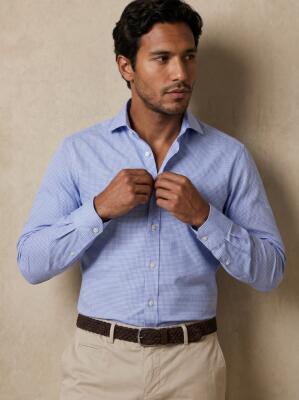 Slim Fit Calder Twill-Hemd Hellblau