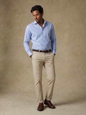 Slim Fit Calder Twill-Hemd Hellblau