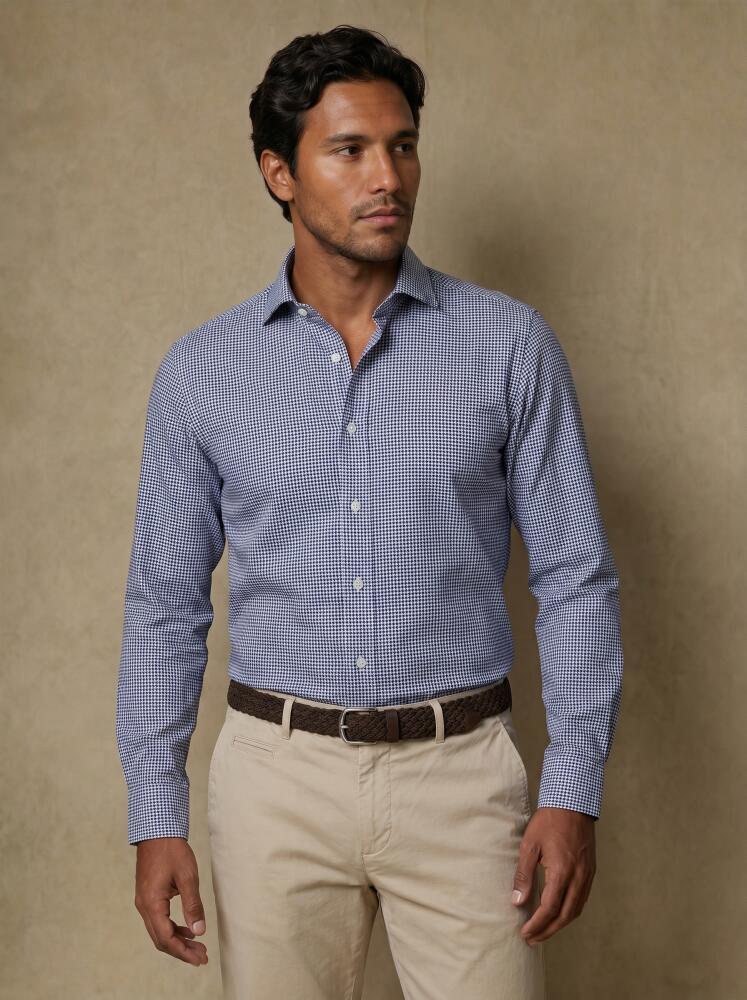 Slim Fit Calder Twill-Hemd Marineblau