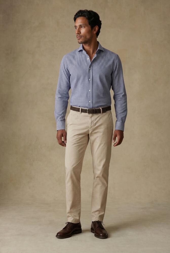 Slim Fit Calder Twill-Hemd Marineblau