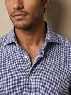 Slim Fit Calder Twill-Hemd Marineblau