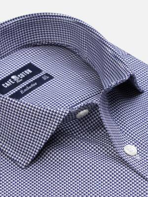 Slim Fit Calder Twill-Hemd Marineblau
