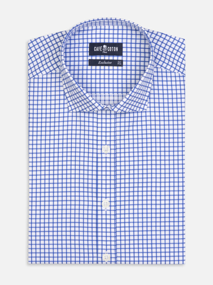 Chemise cintrée Carlton à carreaux bleus