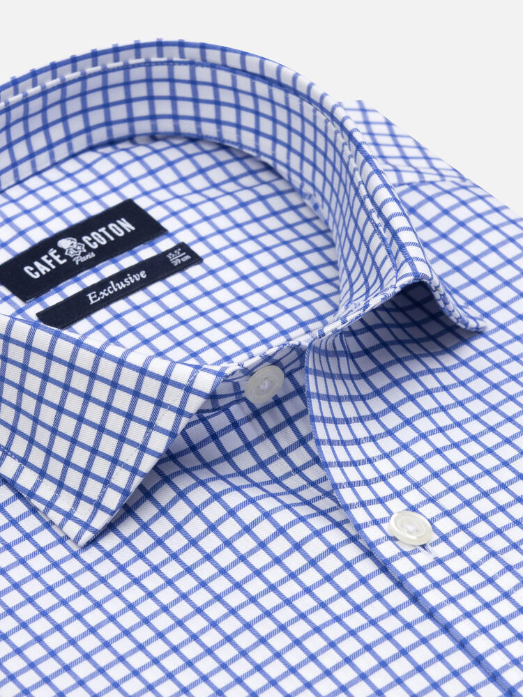 Chemise cintrée Carlton à carreaux bleus