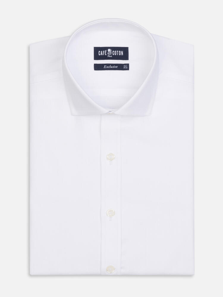 Herringbone slim fit shirt - White