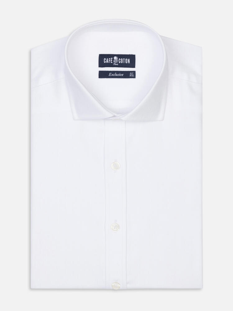 Herringbone slim fit shirt - White