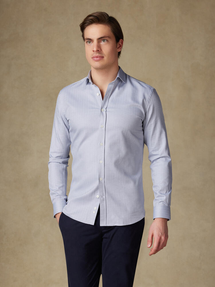 Chemise cintrée en chevron gris