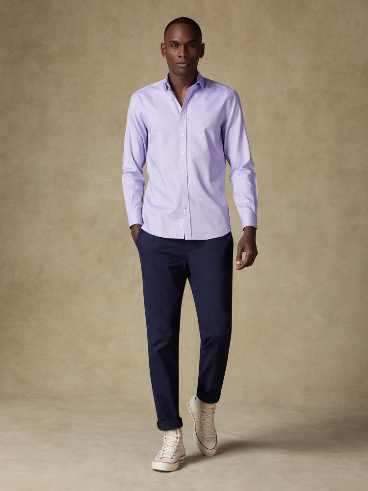 Herringbone slim fit shirt - Lila