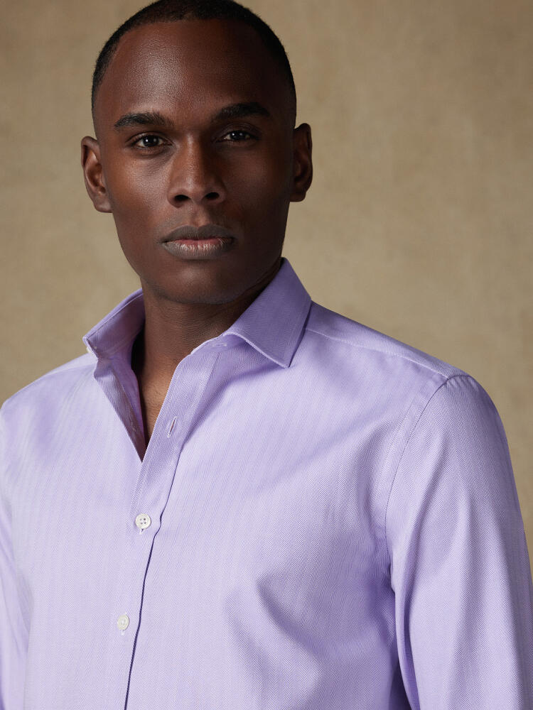 Herringbone slim fit shirt - Lila