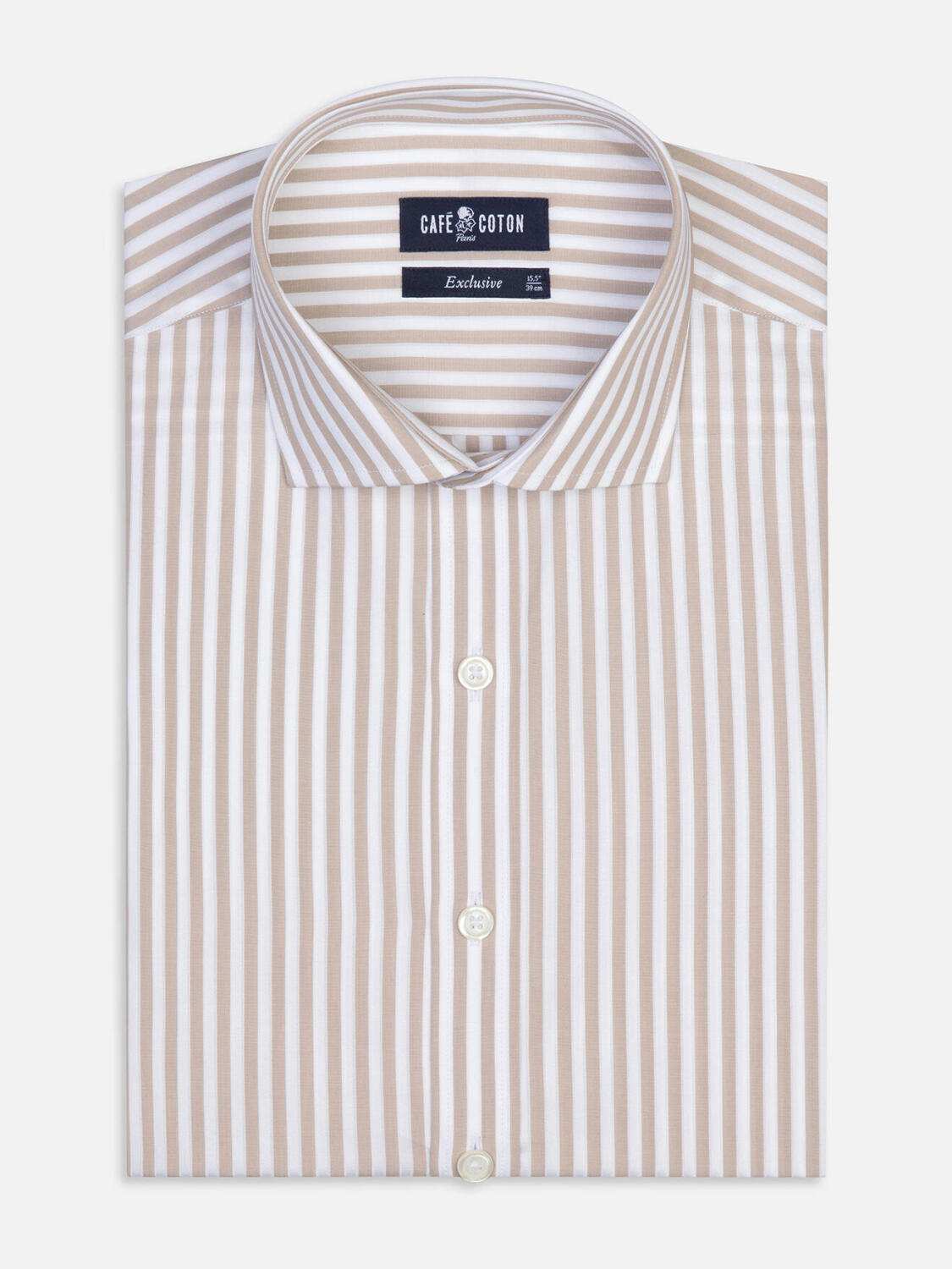 Camicia slim Chris a righe sabbia