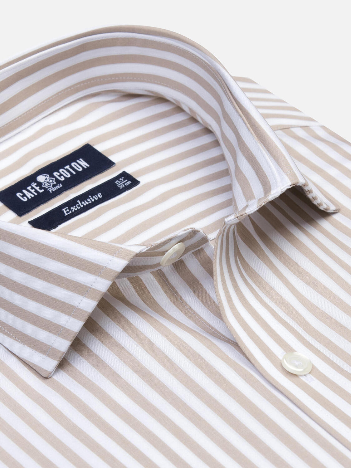 Camicia slim Chris a righe sabbia