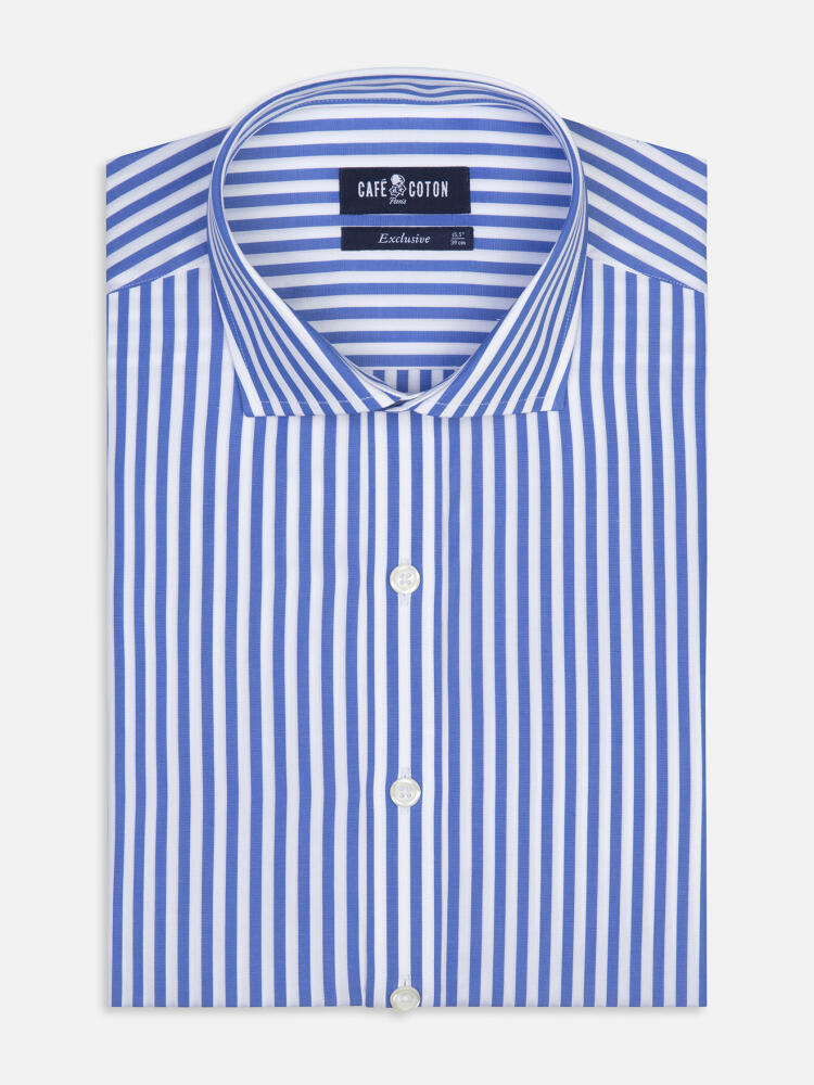 Chemise cintrée Chris à rayures bleues