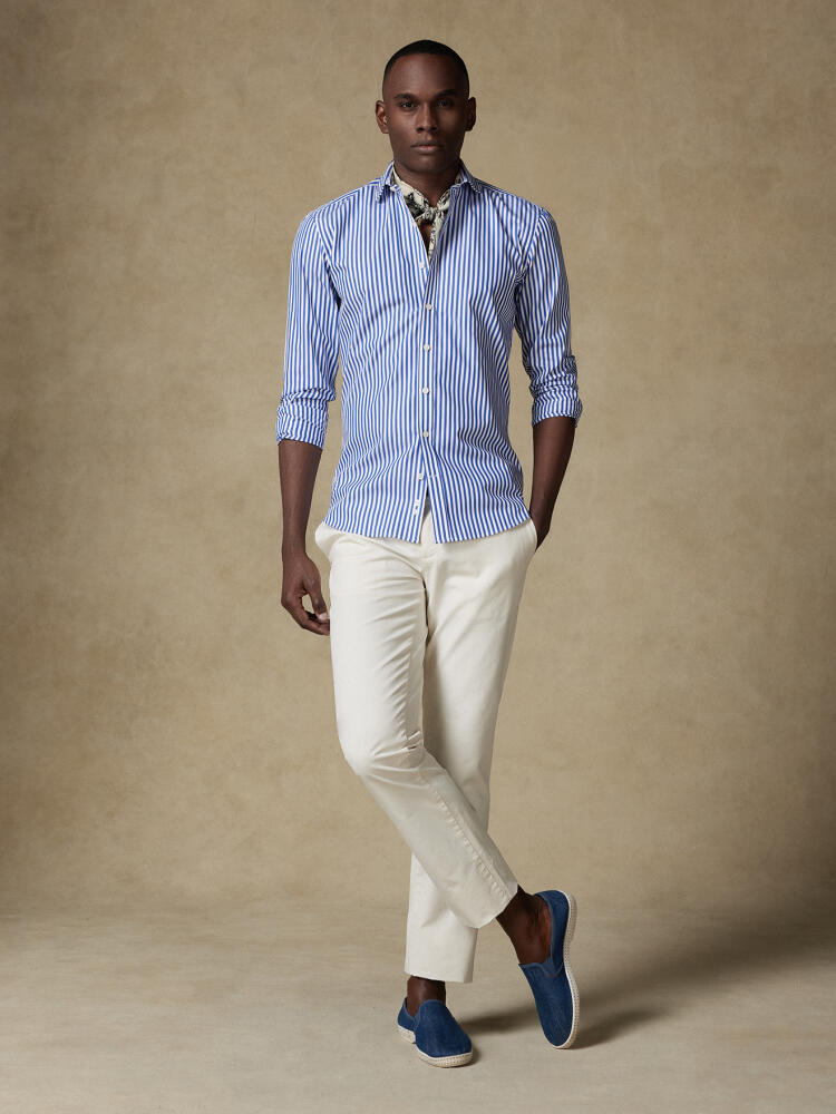 Chemise cintrée Chris à rayures marine