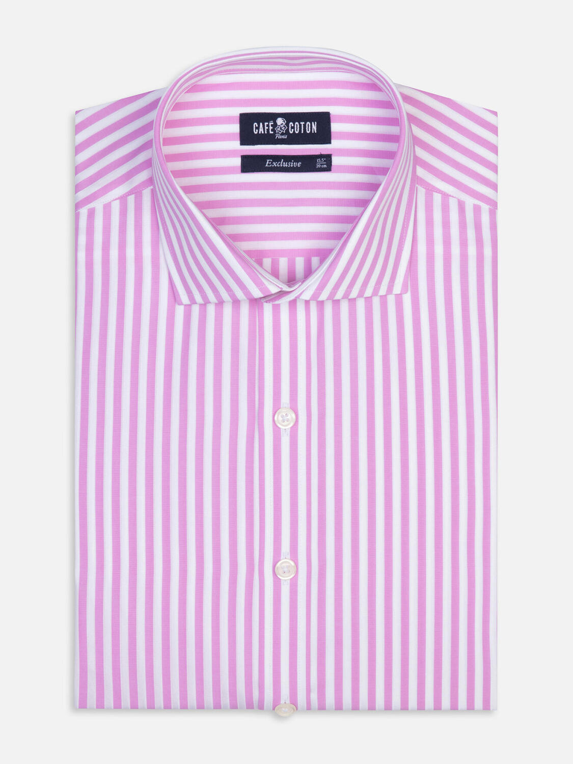 Chemise cintrée Chris à rayures rose