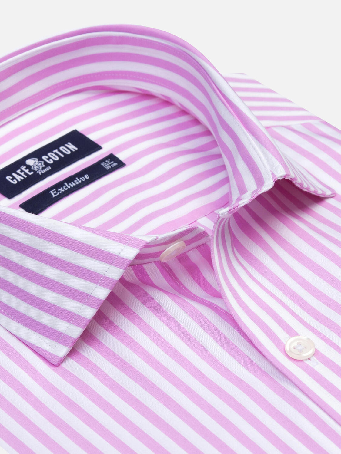 Chemise cintrée Chris à rayures rose