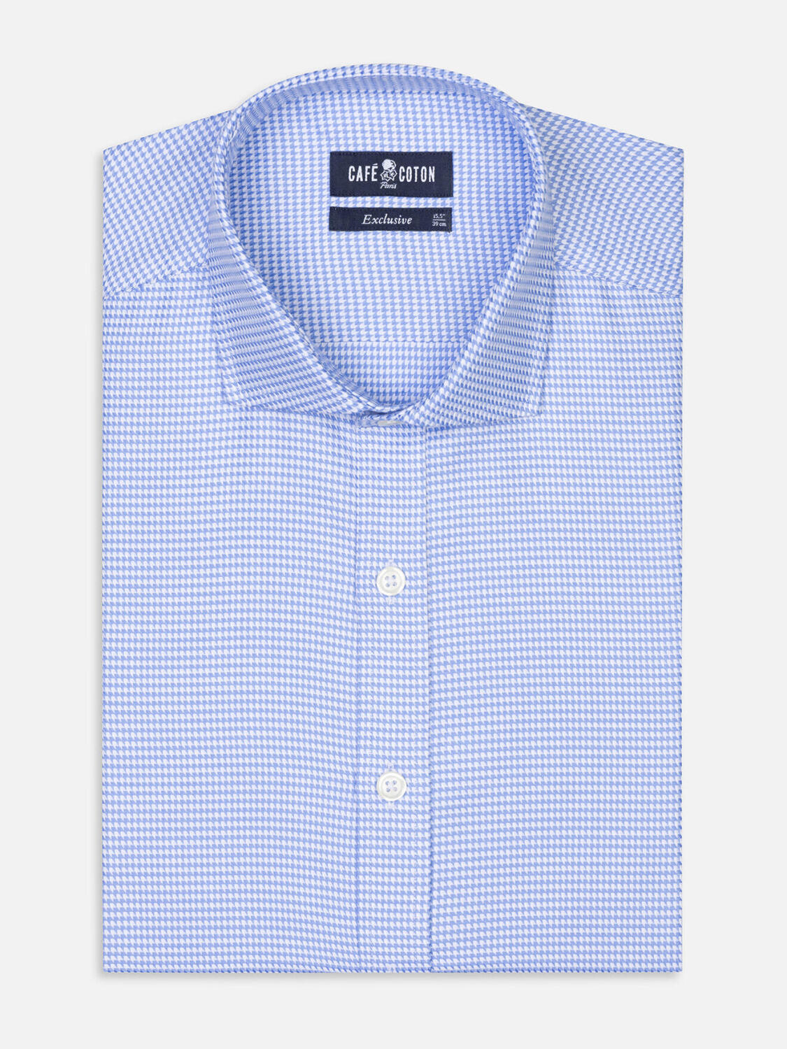Camicia slim fit Chuck in twill azzurro