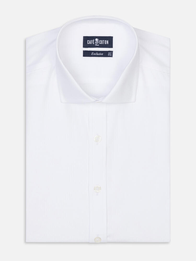 White Piqué slim fit shirt