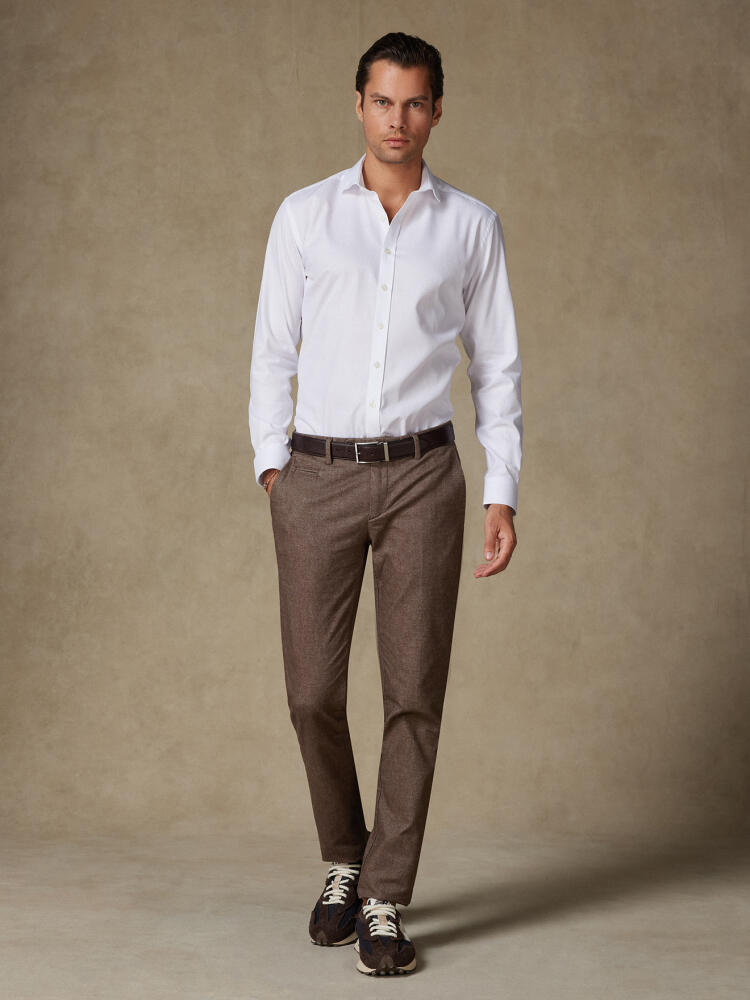 White Piqué slim fit shirt