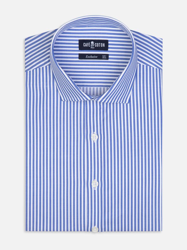 Camisa Slim Fit Clive Azul Rayas