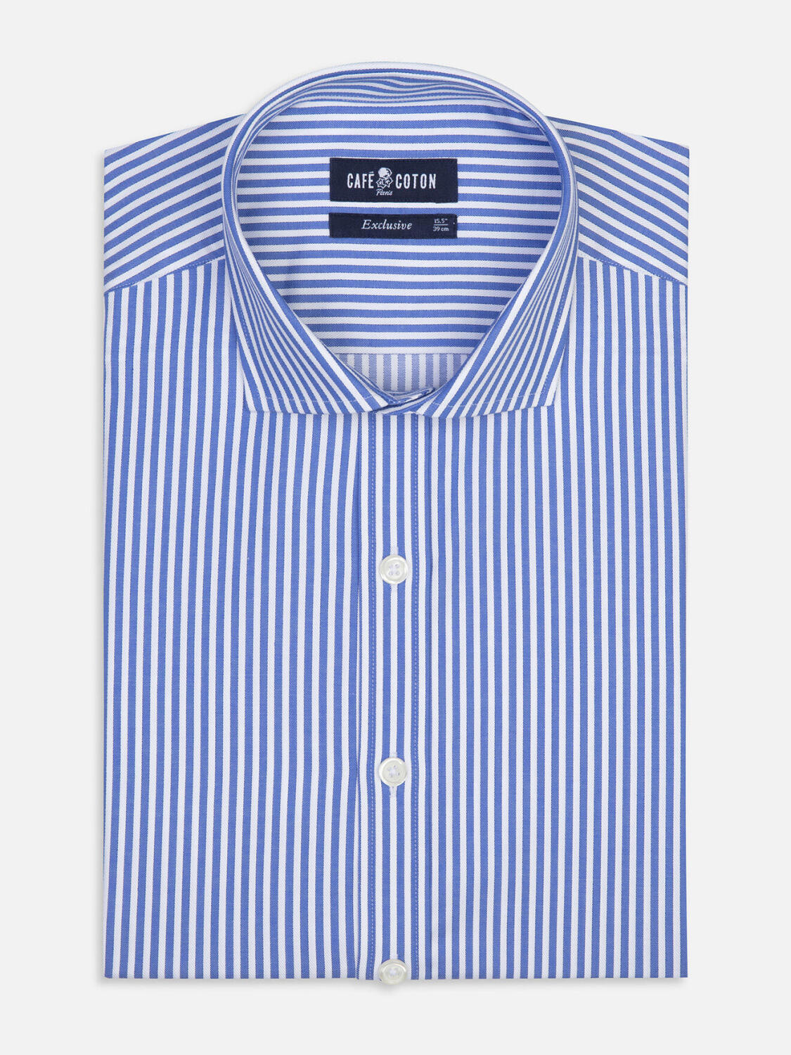 Chemise cintrée Colin à rayures bleues