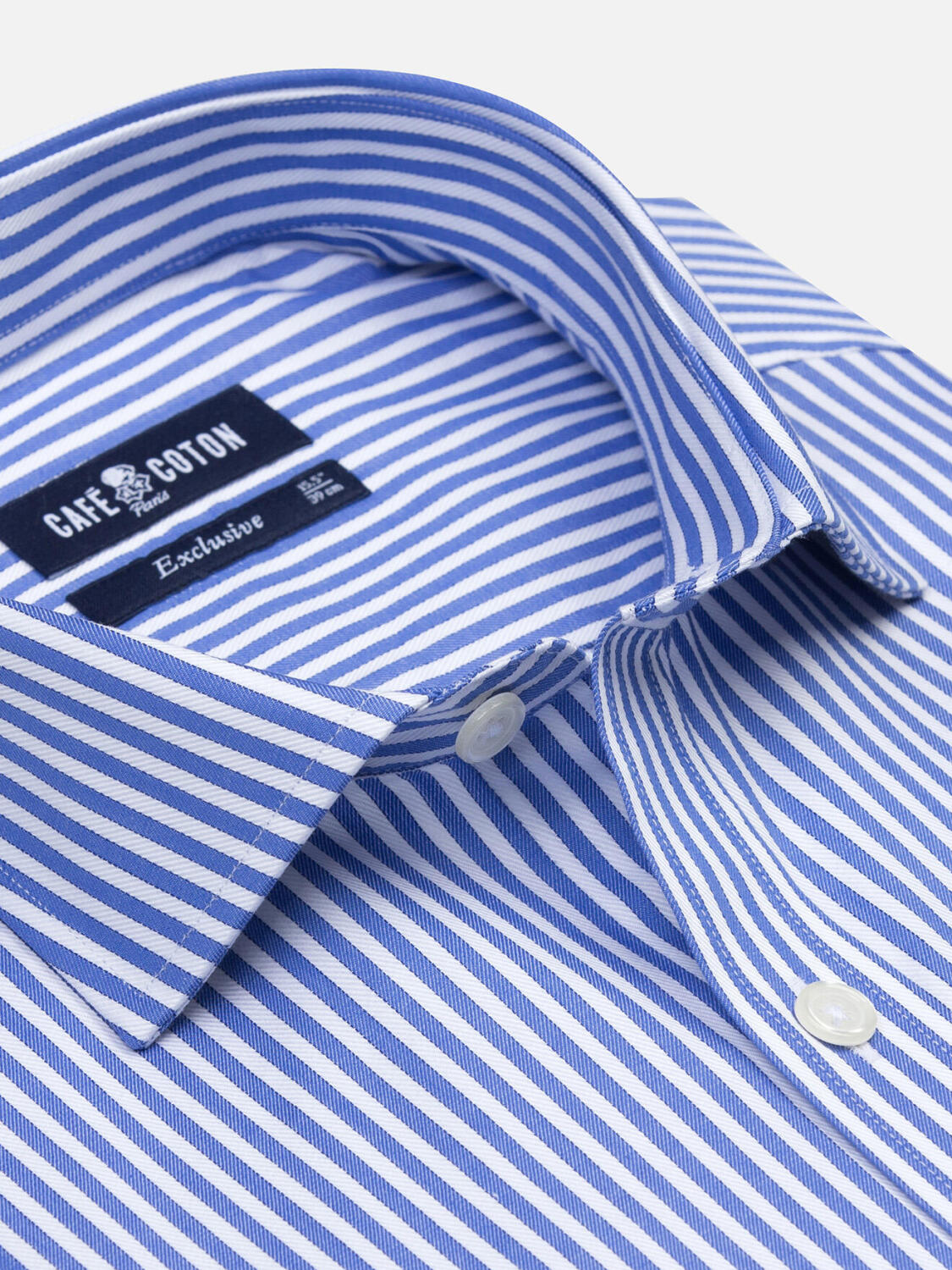 Chemise cintrée Colin à rayures bleues