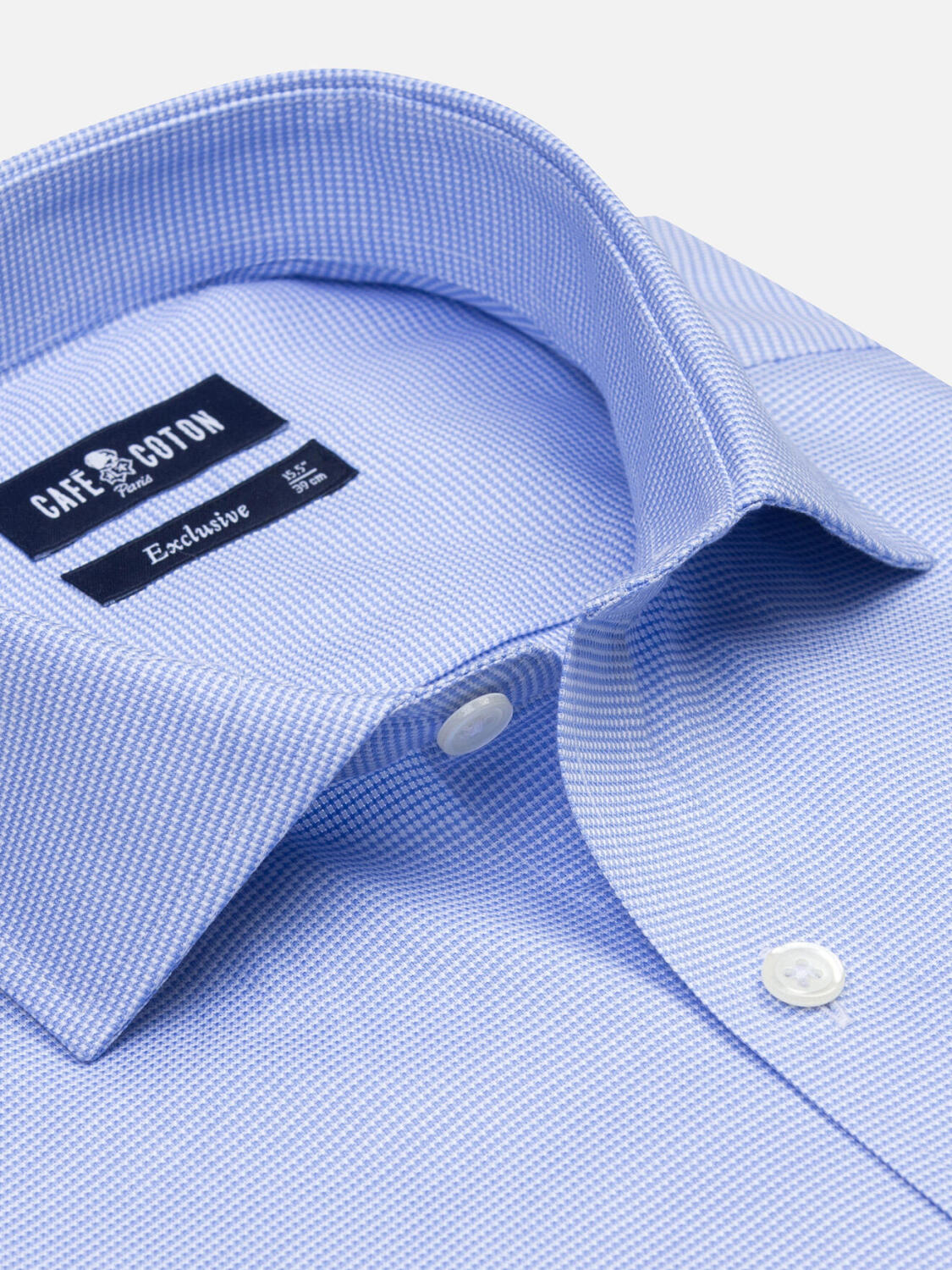 Chemise cintr&eacute;e Conan textur&eacute;e ciel